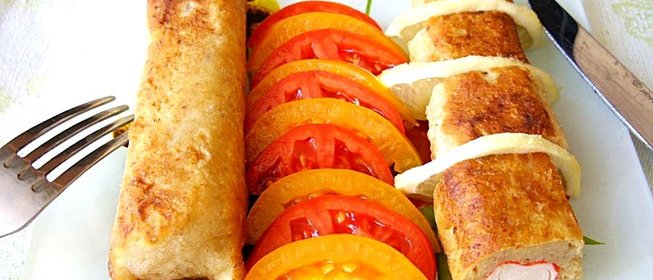 Крабовые палочки в овсяном тесте