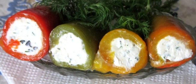 Перцы, фаршированные творогом