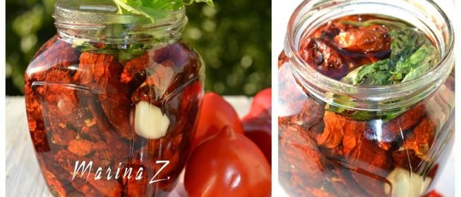 Вяленые помидоры с лимонным базиликом и чесноком