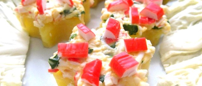 Закуска из картофеля и крабовых палочек