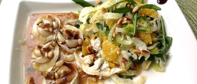 Гратинированный козий сыр с медом и розмарином