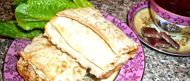 Лаваш с курицей и морковкой