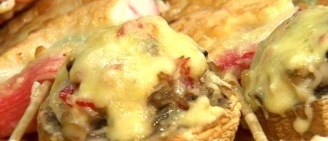Закуска в шляпках шампиньонов