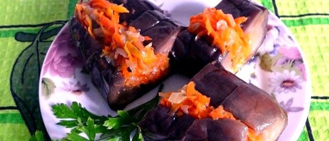 Баклажаны с морковкой фаршированные