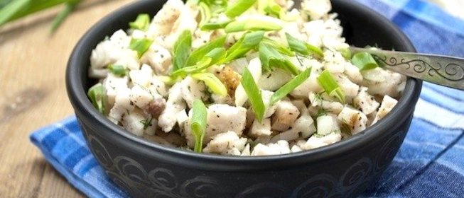 Закуска из сала с луком