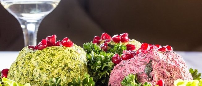 Пхали из свеклы, стручковой фасоли и шпината