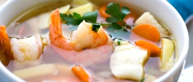 Уха с креветками