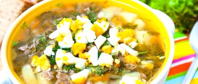 Куриный суп со щавелем