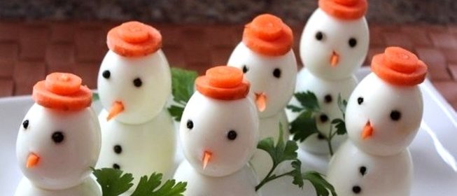Новогодняя закуска Снеговик