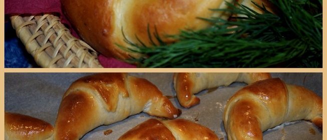 Рогалики с сыром фета и зеленью