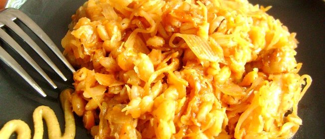 Перловка с капустой и курицей