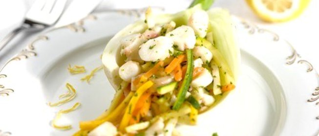 Омар под соусом винегрет