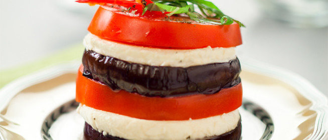 Башенки из овощей и сыра