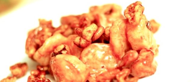 Жареные креветки с медом