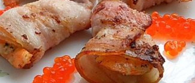 Закуска Креветки в беконе