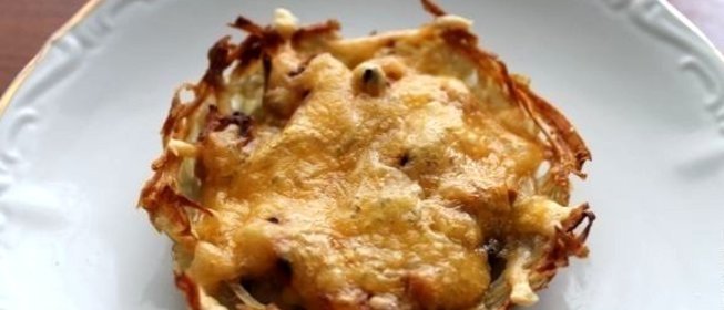 Картофельные тарталетки с грибами