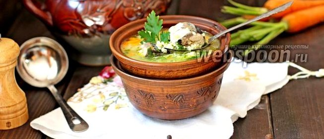 Суп из рыбных консервов с пшеном