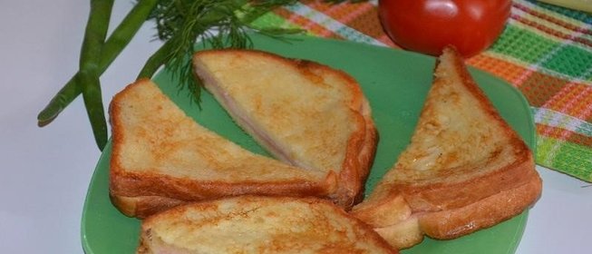 Сэндвичи с ветчиной и моцареллой