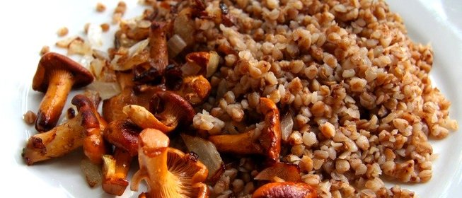 Гречка с лисичками