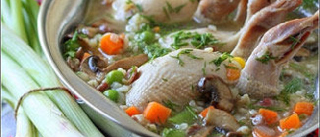 Суп из перепелок с булгуром и овощами