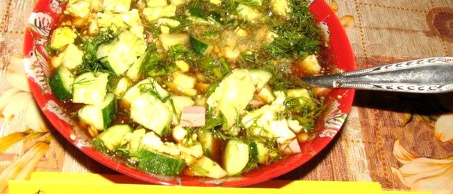 Летняя окрошка с квасом