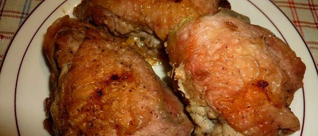 Куриные бедрышки с чесночком и лимонным соком