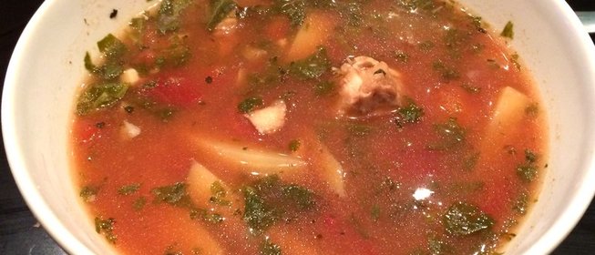 Алжирский рыбный суп с мятой