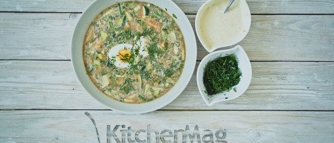 Окрошка с ветчиной на квасе: пошаговый рецепт