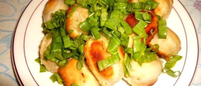 Вареники с картофелем жареные
