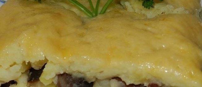 Картофельная запеканка с шампиньонами