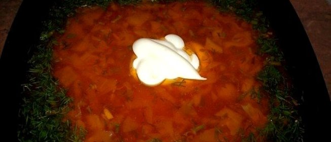 Борщ по‑полтавски с гусем