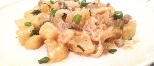Соус с шампиньонами и картофелем