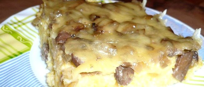 Кукурузная запеканка с грибами