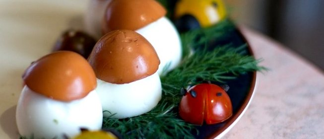 Яйца, фаршированные печенью трески