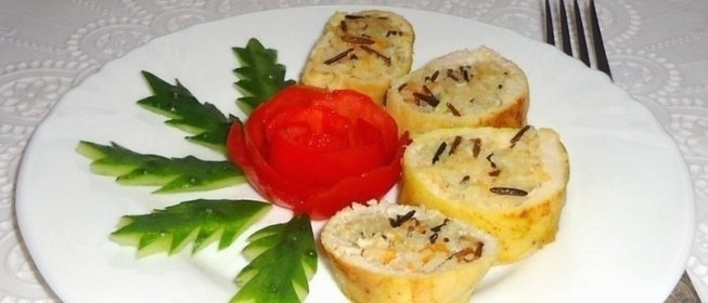 Плов в курином рулете