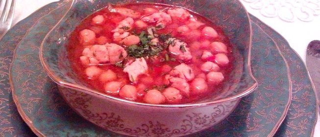 Турецкий куриный суп с нутом