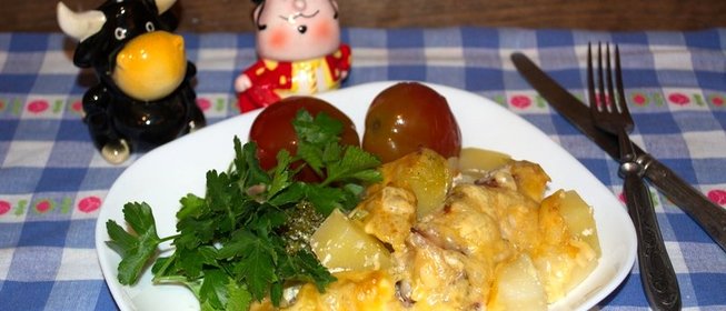 Запеканка с брокколи и курицей