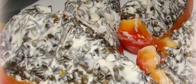 Перец фаршированный морской капустой