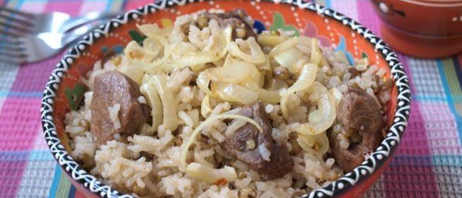 Плов с машем и телятиной