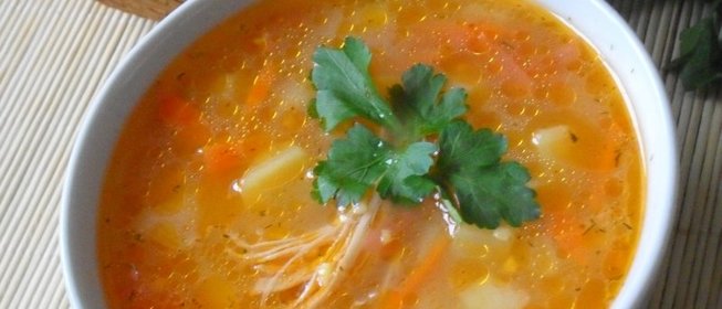Куриный суп с кукурузной крупой