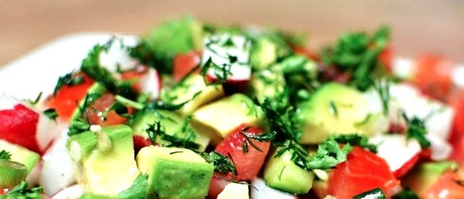 Постный салат из авокадо