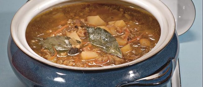 Овощной рассольник с грибами