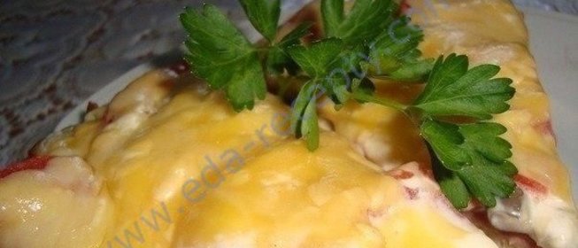 Ленивая пицца на сковороде на сметане и майонезе