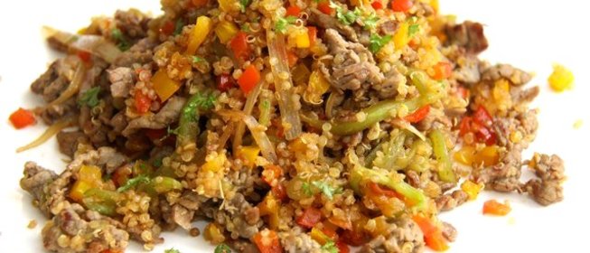 Говядина с огурцами и киноа