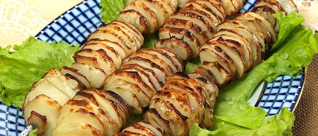 Картошка с салом на костре