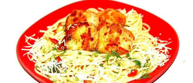 Паста с морскими гребешками