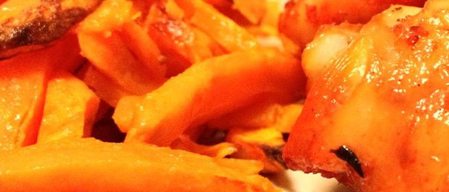 Запеченный картофель фри из батата