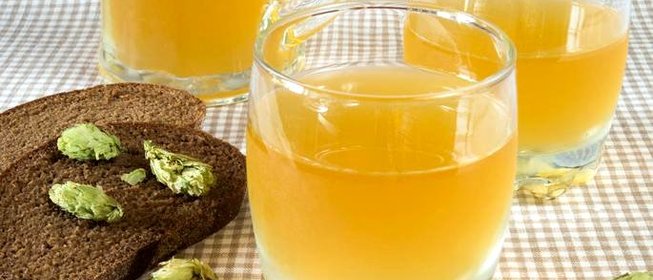 Домашний хлебный квас с шишками хмеля