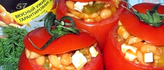 Помидоры фаршированные кальмарами