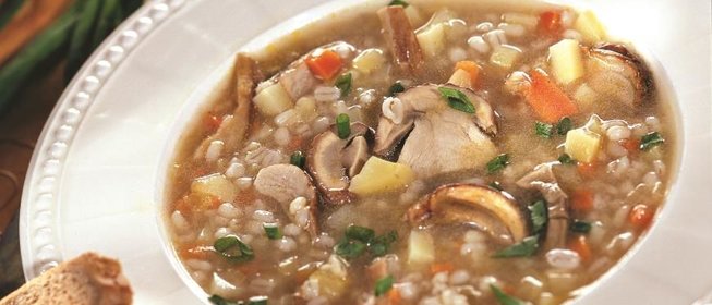 Грибной суп с перловкой